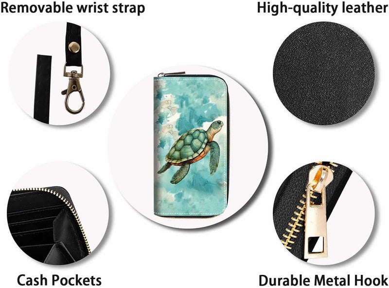 FQTBCEARI Hummingbird Flower Print Women Large Capacity Wallet PU Leather Zipper Clutch Purse for Smart Phone/Card/Coin/Cash - Image 4